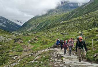 Group of mountain hikers