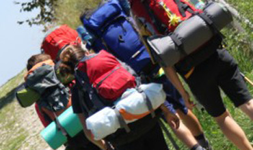 Group of teenagers hikers