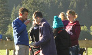 Group of teachers and students