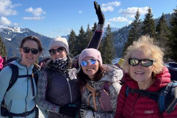 Winter Hut Weekend Women Hikers