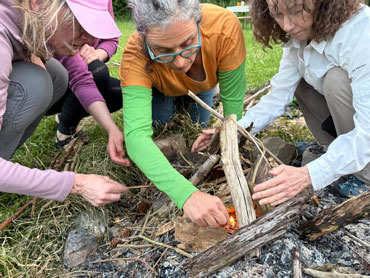 Making fire and learning outdoor skills in Germany
