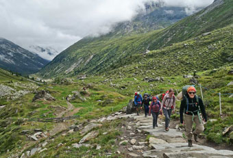 People in the mountains