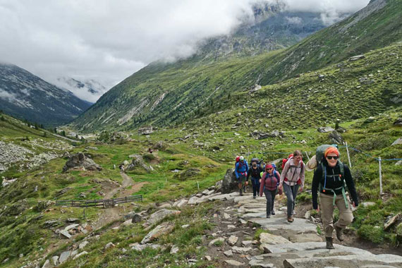 People in the mountains