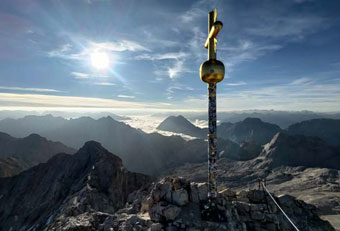 The Golden Cross of the Zugspitze summit