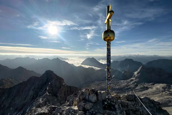 The Golden Cross of the Zugspitze summit