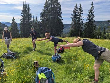 Girls in the mountains